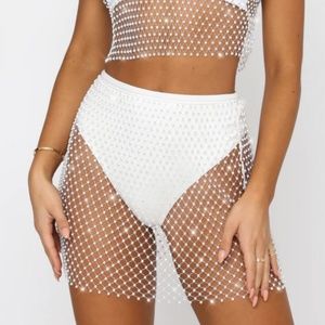 White Fox Feel the Beat Mini Skirt in White